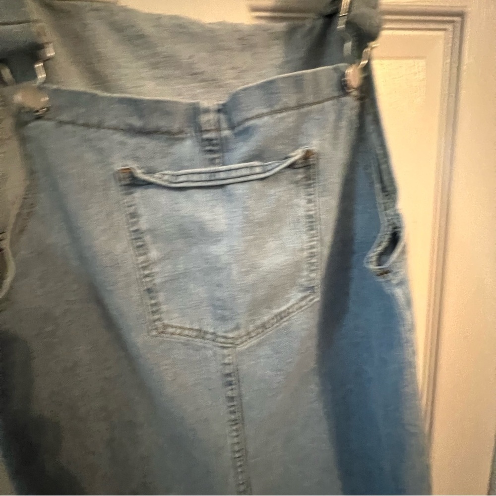 Juniors Blue Denim Overalls Dress Large - Picture 3 of 6